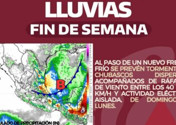 Pronostican lluvias para el domingo y lunes