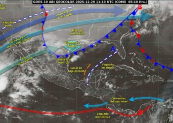 Prevén lluvias intensas y evento de “Norte” de hasta 110 km/h por frente frío 25