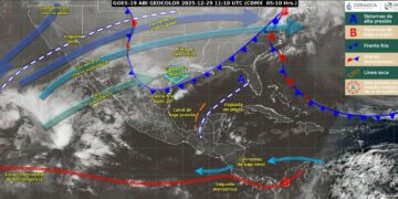 Prevén lluvias intensas y evento de “Norte” de hasta 110 km/h por frente frío 25