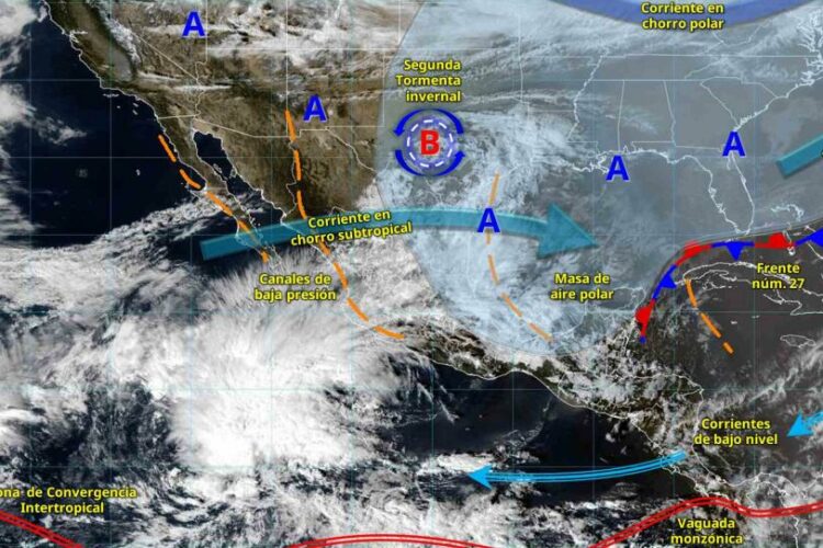 Llega el frente frío 28 con temperaturas congelantes para 19 estados de México