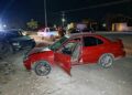 Inconsciente estudiante de enfermería al chocar auto en Libramiento E. Portes Gil