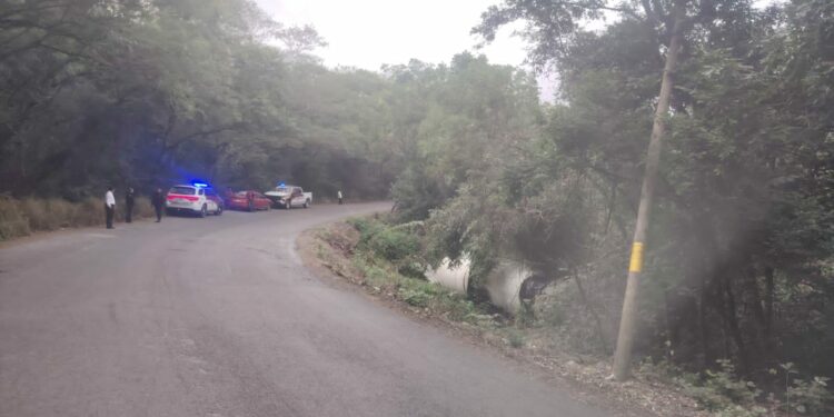 Cierran carretera Mante–Ocampo por volcadura de camión con materiales altamente peligrosos