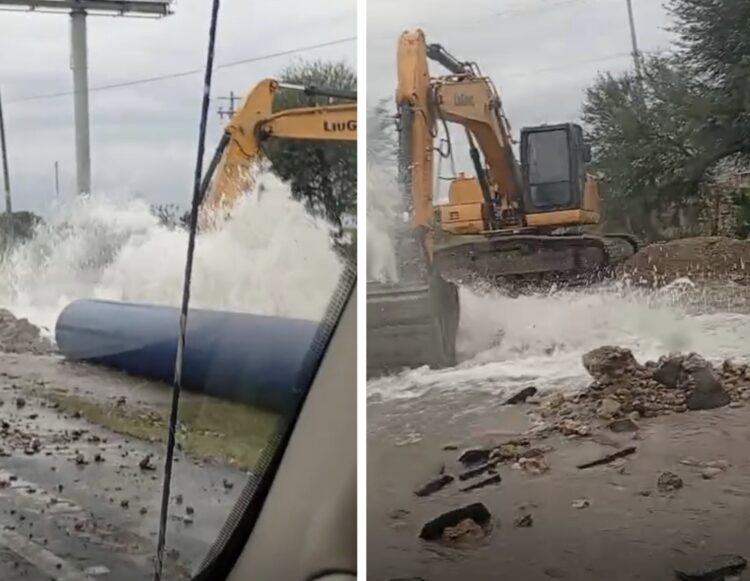 Fuga masiva en acueducto Vicente Guerrero pone en riesgo el abasto de agua en Victoria