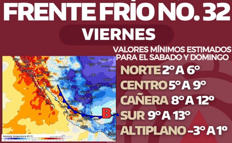 Desde este viernes, masa de aire ártico y frente frío 32 impactarán a Tamaulipas