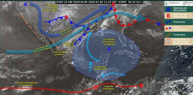 Frente frío 27 traerá lluvias y marcado descenso térmico a Tamaulipas