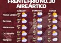 Frente frío 30 genera aire ártico y heladas en Tamaulipas