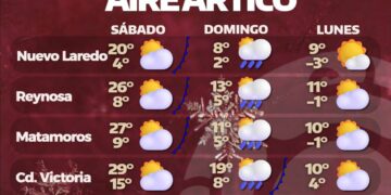 Frente frío 30 genera aire ártico y heladas en Tamaulipas