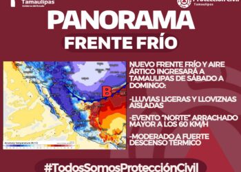 Activan vigilancia por aire ártico que impactaría a Tamaulipas