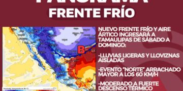 Activan vigilancia por aire ártico que impactaría a Tamaulipas