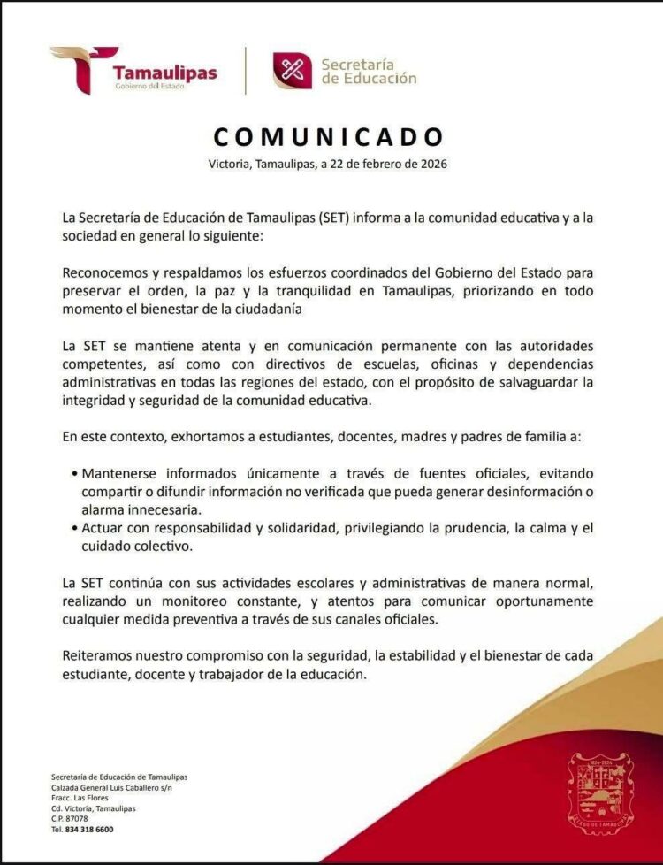 Tamaulipas no suspenderá clases