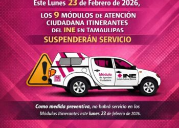 Cancela INE actividad en módulos itinerantes de Tamaulipas