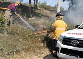 Controlan fuego en zona de maleza para evitar riesgos en La Gloria
