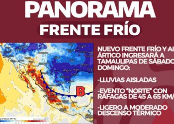 Nuevo frente frío ártico llegará a Tamaulipas