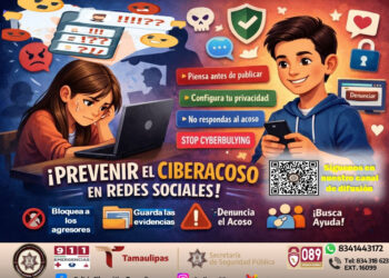Guardia Estatal de Tamaulipas alerta contra ciberacoso
