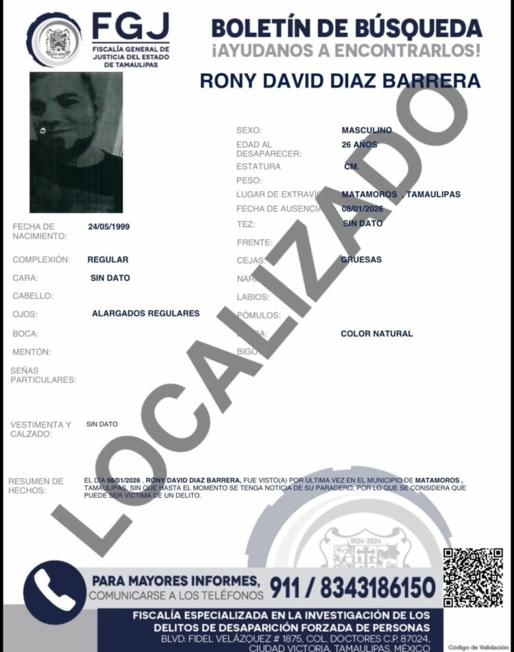 Localizan con vida a 17 personas desaparecidas en Tamaulipas