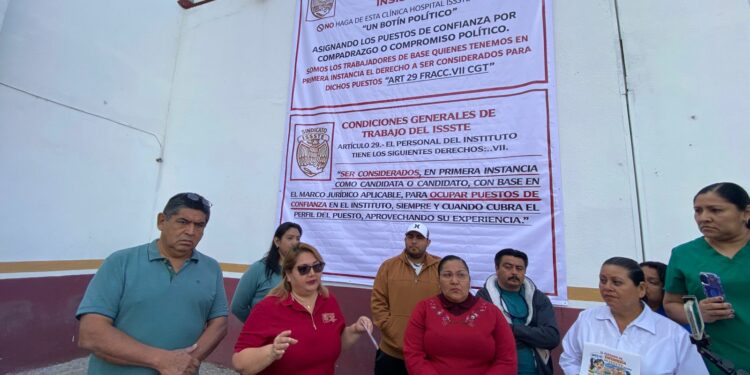 Trabajadores del ISSSTE Victoria exigen destituir al Director