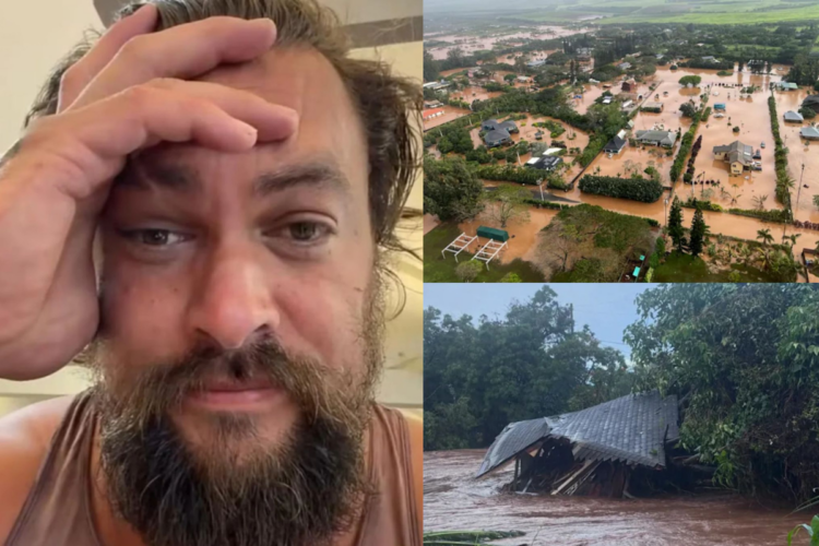 Jason Momoa y su familia evacúan su hogar tras históricas inundaciones en Hawái