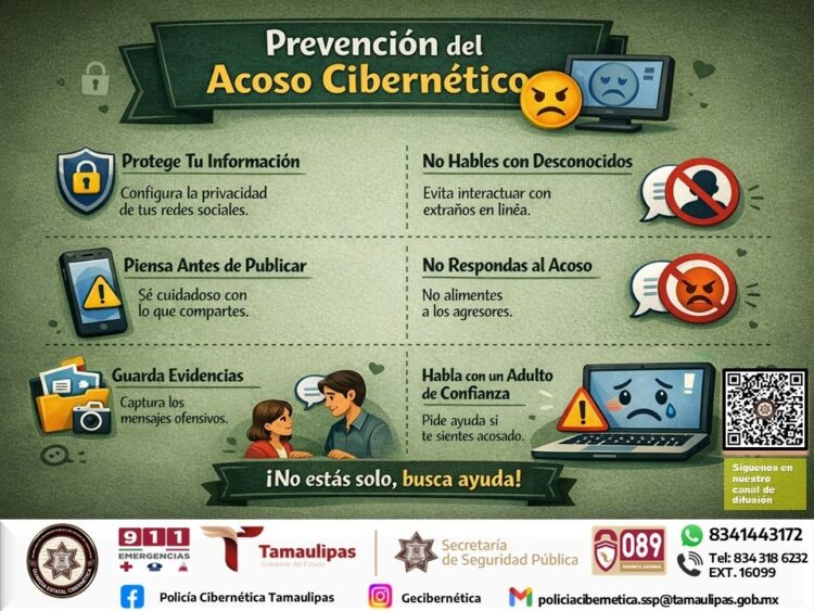 Guardia Cibernética de Tamaulipas lanza guía contra acoso