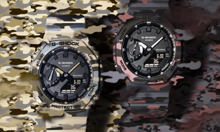 Casio G-SHOCK actualiza la serie GA-2100 con materiales sostenibles y diseño de camuflaje