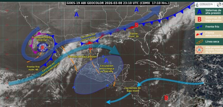 Frente frío 40 provocaría chubascos en Tamaulipas