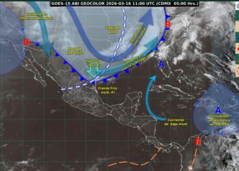 Llega frente frío 41 con ligero descenso de temperatura