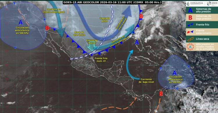 Llega frente frío 41 con ligero descenso de temperatura