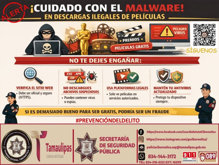 Evite hackeos: SSPT detecta sitios de cine falsos