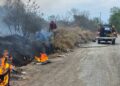 Intensa jornada de bomberos por fuego en pastizales