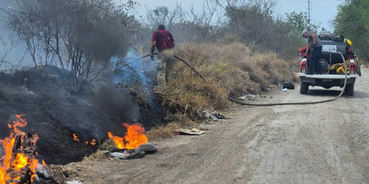 Intensa jornada de bomberos por fuego en pastizales