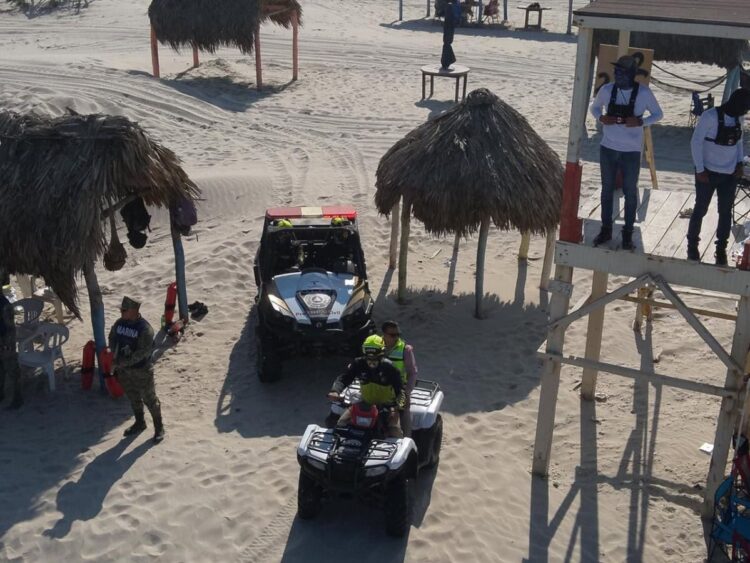 Protección Civil Tamaulipas refuerza la vigilancia en Playa La Pesca por periodo vacacional