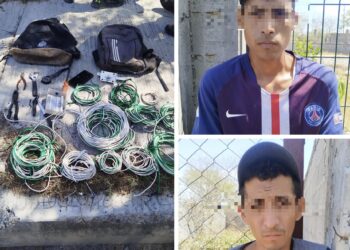 Detienen a sujetos saqueando casa