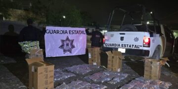 Guardia Estatal asegura droga tras persecución en Río Bravo
