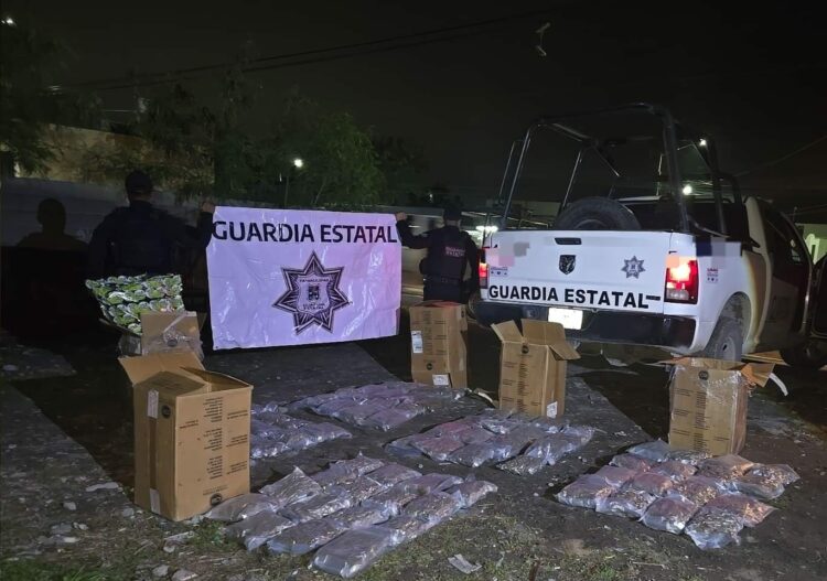 Guardia Estatal asegura droga tras persecución en Río Bravo