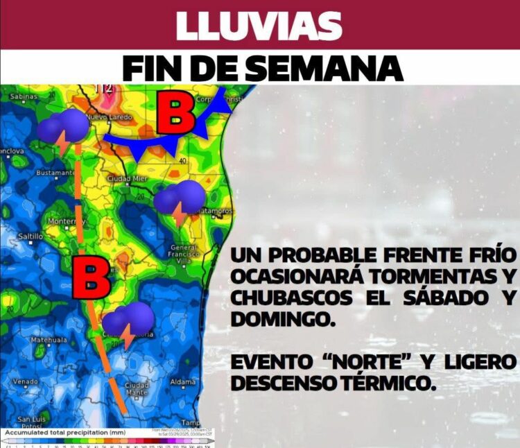 Monitorean frente frío con efectos en Tamaulipas
