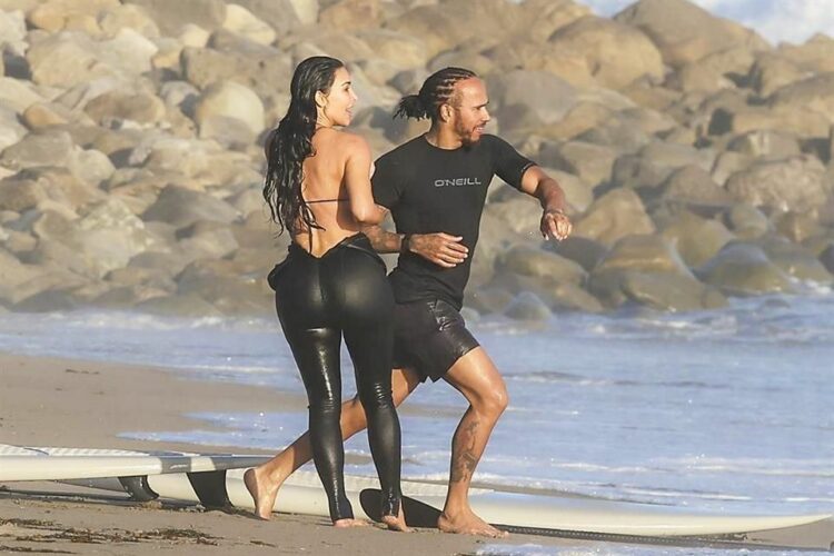 Entre olas y abrazos: Las imágenes virales de Kim Kardashian y Lewis Hamilton en Malibú