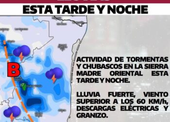 Alerta por tormentas y granizo hoy en Tamaulipas