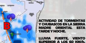 Alerta por tormentas y granizo hoy en Tamaulipas