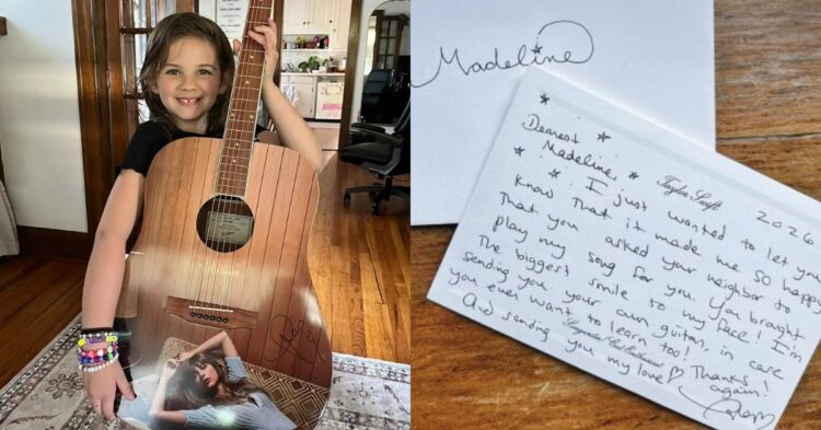 Taylor Swift regala guitarras autografiadas a una niña de ocho años y a su vecino tras un video viral en TikTok