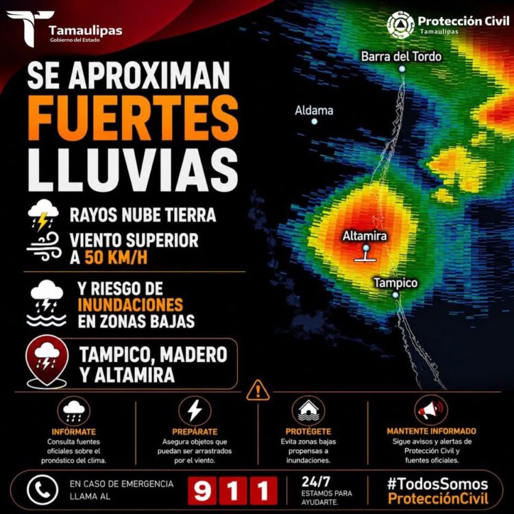 Alerta en Tampico-Madero-Altamira, pronostican fuertes tormentas