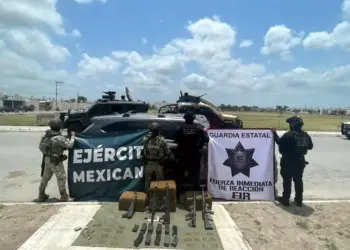 Decomisan arsenal y mariguana en Matamoros