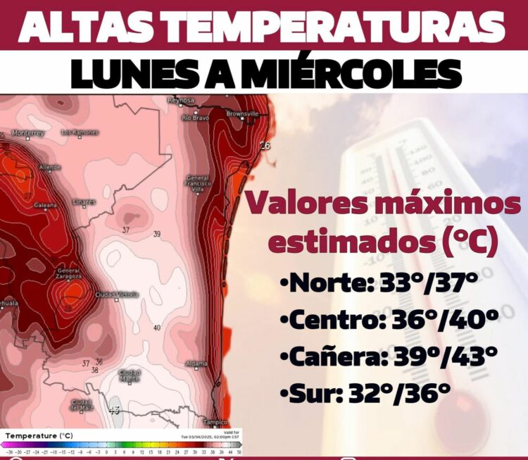 Tamaulipas prevé temperaturas extremas