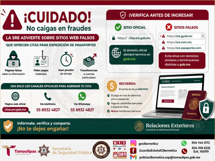 Alerta por estafas en citas de pasaportes