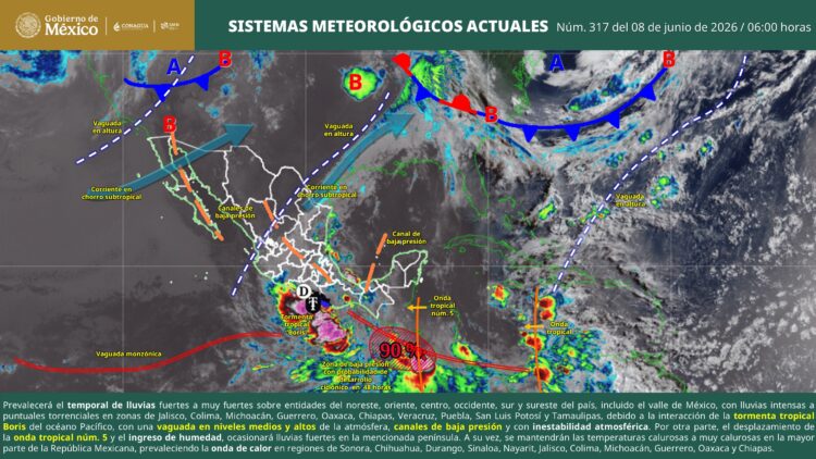 Pronostican para hoy lluvias fuertes en el sur de Tamaulipas
