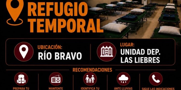 Activan refugios por lluvias en Tamaulipas