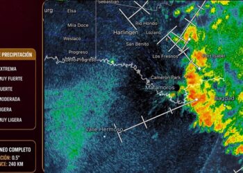 Lluvias ligeras y vientos del sur en Matamoros por efectos de tormenta Bertha