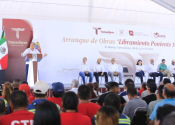 Arranca Américo Villarreal libramiento poniente y entrega obras hidráulicas y deportivas en El Mante