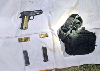 Aseguran pistola y cartuchos en Altamira