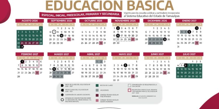 Cumplirá Tamaulipas con el calendario escolar de 185 días en ciclo 2026/2027