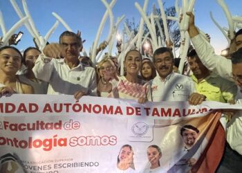 Da la UAT emotiva bienvenida a la presidenta Claudia Sheinbaum en el Campus Tampico