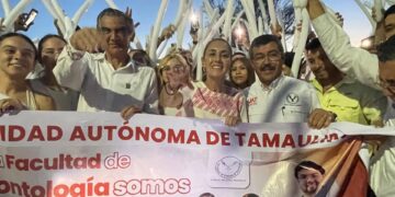 Da la UAT emotiva bienvenida a la presidenta Claudia Sheinbaum en el Campus Tampico